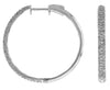 LARGE 1.0CT DIAMOND 14KT WHITE GOLD 3D CLASSIC PAVE 3 ROW HOOP HANGING EARRINGS