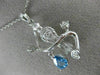 ESTATE .75CT DIAMOND & AAA PEAR SHAPE BLUE TOPAZ 14KT WHITE GOLD 3D BIRD PENDANT