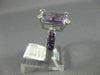LARGE 4.17CT DIAMOND & AAA AMETHYST 14K WHITE GOLD ROUND & EMERALD FILIGREE RING