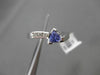 ESTATE .48CT DIAMOND & AAA TANZANITE 14KT WHITE GOLD TRILLION FUN COCKTAIL RING