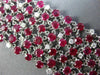 ESTATE LARGE 38.47CT DIAMOND & AAA RUBY 18K WHITE GOLD MULTI ROW TENNIS BRACELET