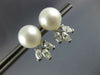 LARGE .90CT DIAMOND & AAA SOUTH SEA PEARL 14KT WHITE GOLD 3D STUD EARRINGS #2917