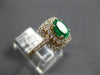 ESTATE 4.32CT DIAMOND & AAA EMERALD 14KT YELLOW GOLD DOUBLE HALO ENGAGEMENT RING