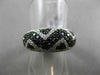 ESTATE 1.30CT WHITE & BLACK DIAMOND 18KT WHITE GOLD 3D ZIG ZAG WAVE WEDDING RING