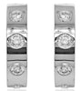 1.21CT DIAMOND 18K WHITE GOLD 3D ROUND ETOILE UMBRELLA HOOP FUN HANGING EARRINGS
