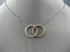 ESTATE .38CT DIAMOND 14KT WHITE & ROSE GOLD 3D CLASSIC CIRCLE LOVE KNOT NECKLACE