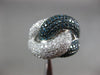 ESTATE EXTRA LARGE 5.26CT WHITE & BLUE DIAMOND 14KT WHITE GOLD ANNIVERSARY RING