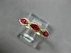 ESTATE .71CT DIAMOND & AAA RUBY 14K YELLOW GOLD 3D HALO WEDDING ANNIVERSARY RING