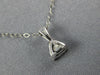 ESTATE .30CT DIAMOND 14KT WHITE GOLD 3D CLASSIC SOLITAIRE FLOATING FUN PENDANT