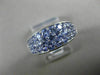 ESTATE WIDE 1.50CT AAA TANZANITE 14KT WHITE GOLD 3D THREE ROW PAVE FILIGREE RING