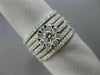 WIDE 1.61CT DIAMOND 18KT WHITE GOLD 3D FLOWER SEMI ETERNITY MULTI ROW LOVE RING