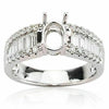 ESTATE .69CT ROUND & BAGUETTE DIAMOND 18KT WHITE GOLD SEMI MOUNT ENGAGEMENT RING