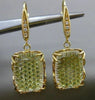 ESTATE LARGE 2.15CT DIAMOND & TOPAZ 18K YELLOW GOLD RECTANGULAR HANGING EARRINGS