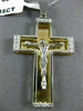 ESTATE EXTRA LARGE .35CT DIAMOND 14K WHITE & YELLOW GOLD 3D CROSS PENDANT #12474