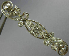 ANTIQUE 1.20CT ROSE CUT DIAMOND 14K WHITE GOLD FLOWER FILIGREE PIN BROOCH #19163