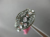 ESTATE .13CT DIAMOND & WHITE QUARTZ 14KT ROSE GOLD 3D CLUSTER WAVE FUN RING