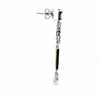 2.97CT DIAMOND & AAA ONYX 18KT WHITE GOLD ROUND & BAGUETTE BY THE YARD EARRINGS