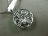 ESTATE .28CT DIAMOND 18K WHITE GOLD 3D FLOWER FILIGREE CIRCULAR FLOATING PENDANT