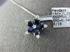 LARGE 1.44CT DIAMOND & AAA SAPPHIRE 18K WHITE GOLD FLOWER SNOWFLAKE STAR PENDANT