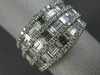 ESTATE LARGE 2.67CT DIAMOND 18K WHITE GOLD 3D MULTI ROW WEDDING ANNIVERSARY RING