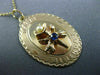 ANTIQUE LARGE .10CT SAPPHIRE PEARL 14K YELLOW GOLD HAPPY BIRTHDAY PENDANT #21188