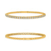 2.0CT DIAMOND 14KT YELLOW GOLD 3D CLASSIC MULTI BEAD CUFF TENNIS BANGLE BRACELET