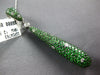 LARGE 11.46CT DIAMOND & AAA TSAVORITE 18K WHITE GOLD ELONGATED TEAR DROP PENDANT