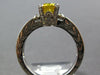 1.55CT DIAMOND & AAA YELLOW SAPPHIRE 18K WHITE GOLD OVAL & ROUND ENGAGEMENT RING