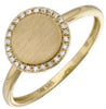 ESTATE .07CT DIAMOND 14KT WHITE GOLD 3D ROUND CIRCULAR MATTE & SHINY FUN RING