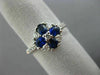 ESTATE 1.21CT DIAMOND & SAPPHIRE 18KT WHITE GOLD SEMI ETERNITY FLOWER LOVE RING