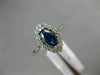 ESTATE .85CT DIAMOND & AAA MARQUISE SAPPHIRE 14K WHITE GOLD HALO ENGAGEMENT RING