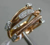 ESTATE .16CT DIAMOND 18KT WHITE & ROSE GOLD 3D MULTI ROW CRISS CROSS MESH RING