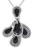 LARGE 1.70CT WHITE & BLACK DIAMOND 18KT WHITE & BLACK GOLD LEAF FLOWER NECKLACE