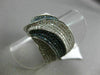 ESTATE X LARGE 1.72CT WHITE & BLUE DIAMOND 14K WHITE GOLD CRISS CROSS FANCY RING
