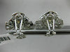 ESTATE MASSIVE 4.0CT DIAMOND 14KT WHITE GOLD 3D SQUARE FLOWER CLIP ON EARRINGS