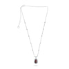 LARGE 3.64CT DIAMOND & AAA RUBY 18KT WHITE GOLD PEAR SHAPE DOUBLE HALO NECKLACE