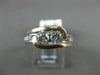 ESTATE .80CT DIAMOND 14KT WHITE & ROSE GOLD 3D TWO STONE LOVE KNOT PROMISE RING