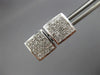 ESTATE 1.0CT DIAMOND 14KT WHITE GOLD 3D CLASSIC SQUARE PAVE STUD EARRINGS #19721