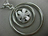 ESTATE LARGE .23CT DIAMOND 18K WHITE GOLD MULTI CIRCULAR FLOWER FLOATING PENDANT