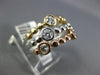 ESTATE WIDE .75CT DIAMOND 14KT TRI COLOR GOLD 3D BEZEL STACKABLE FUN RING SET