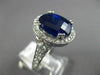 ESTATE LARGE 9.14CT DIAMOND & AAA SAPPHIRES 14KT WHITE GOLD OVAL ENGAGEMENT RING