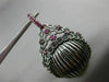 ESTATE LARGE .40CT RUBY 14KT BLACK GOLD 3D HANDCRAFTED SHELL FILIGREE  PENDANT