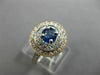ESTATE 1.20CT DIAMOND & SAPPHIRE 14KT TWO TONE GOLD DOUBLE HALO ENGAGEMENT RING