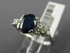 ESTATE 1.85CT DIAMOND & AAA OVAL CUT SAPPHIRE 14KT WHITE GOLD 3D ENGAGEMENT RING