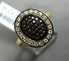 ESTATE .48CT DIAMOND & ORANGE SAPPHIRE 18KT ROSE & BLACK GOLD PAVE PROMISE RING