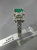 ANTIQUE 2.19CT DIAMOND & AAA EMERALD 14KT WHITE GOLD 3D ENGAGEMENT RING #16061