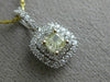 ESTATE .79CT WHITE & FANCY YELLOW DIAMOND 18K 2 TONE GOLD 3D DOUBLE HALO PENDANT