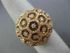 EXTRA LARGE .27CT WHITE & PINK DIAMOND 18K WHITE & ROSE GOLD CLUSTER FLOWER RING