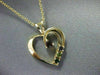 ESTATE .50CT MULTI GEM 14KT YELLOW GOLD OPEN HEART LOVE PENDANT  #18304