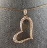 ESTATE LARGE .6CT DIAMOND 18K ROSE GOLD CLASSIC OPEN HEART FLOATING LOVE PENDANT